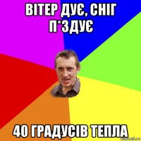 вітер дує, сніг п*здує 40 градусів тепла