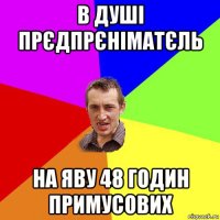 в душі прєдпрєніматєль на яву 48 годин примусових