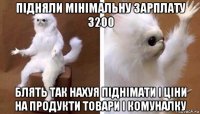 підняли мінімальну зарплату 3200 блять так нахуя піднімати і ціни на продукти товари і комуналку