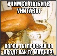 учимся любить унитазы когда ты просрал но вроде как,то модно?!