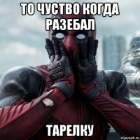 то чуство когда разебал тарелку