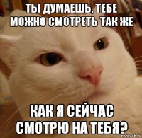 ты думаешь, тебе можно смотреть так же как я сейчас смотрю на тебя?