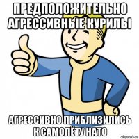 предположительно агрессивные курилы агрессивно приблизились к самолёту нато