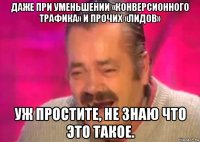 даже при уменьшении «конверсионного трафика» и прочих «лидов» уж простите, не знаю что это такое.