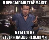 я присылаю тебе макет а ты его не утверждаешь неделями