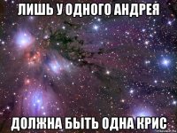 лишь у одного андрея должна быть одна крис