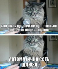 а ви знали що дівчатка щошляються по клубам після 23 години автоматично єсть шлюхи