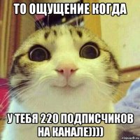 то ощущение когда у тебя 220 подписчиков на канале))))