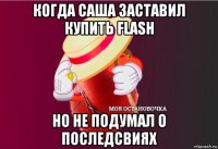 когда саша заставил купить flash но не подумал о последсвиях