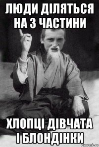 люди діляться на 3 частини хлопці дівчата і блондінки