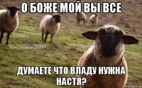 о боже мой вы все думаете что владу нужна настя?