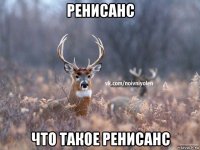 ренисанс что такое ренисанс