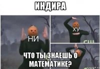 индира что ты знаешь о математике?