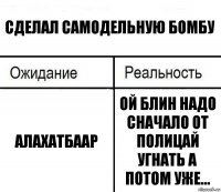 Сделал самодельную бомбу Алахатбаар Ой блин надо сначало от полицай угнать а потом уже...