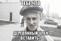 тебе что деревянный член вставить?