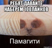 ребят давайте наберём 100лайков 