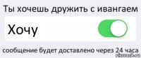 Ты хочешь дружить с ивангаем Хочу сообщение будет доставлено через 24 часа