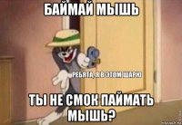 баймай мышь ты не смок паймать мышь?