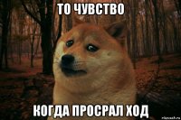 то чувство когда просрал ход