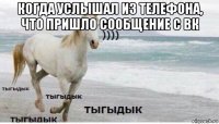 когда услышал из телефона, что пришло сообщение с вк 