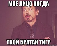 моё лицо когда твой братан тигр