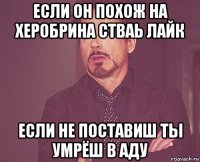 если он похож на херобрина стваь лайк если не поставиш ты умрёш в аду