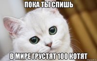 пока ты спишь в мире грустят 100 котят