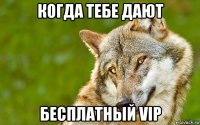 когда тебе дают бесплатный vip