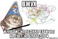 вжух и чубайс не поднял тарифы на свет. не благодари