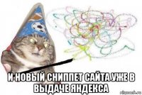  и новый сниппет сайта уже в выдаче яндекса