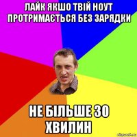 лайк якшо твій ноут протримається без зарядки не більше 30 хвилин