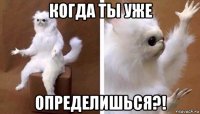 когда ты уже определишься?!