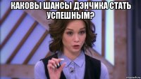 каковы шансы дэнчика стать успешным? 