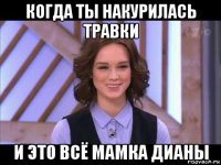 когда ты накурилась травки и это всё мамка дианы