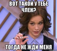 вот такой у тебе член? тогда не жди меня