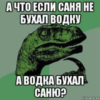 а что если саня не бухал водку а водка бухал саню?