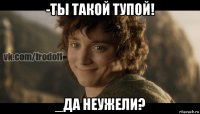 -ты такой тупой! _да неужели?