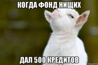 когда фонд нищих дал 500 кредитов