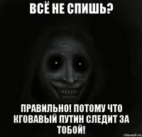 всё не спишь? правильно! потому что кговавый путин следит за тобой!