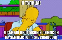 я тупица! я самый ничтожный симпсон на земле!стоп я же симпсон!