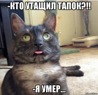 -кто утащил тапок?!! -я умер...