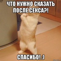 что нужно сказать после секса?! спасибо! :)