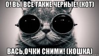 о! вы все такие черные! (кот) вась,очки сними! (кошка)