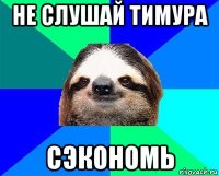 не слушай тимура сэкономь