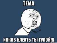 тёма ивков блеать ты тупой!!!