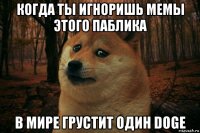 когда ты игноришь мемы этого паблика в мире грустит один doge