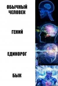 Обычный человек Гений Единорог Бык