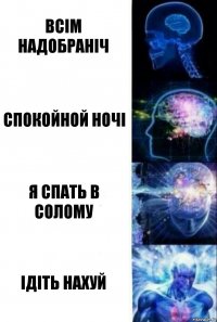 Всім Надобраніч Спокойной Ночі Я спать в солому Ідіть нахуй