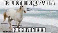 из школы когда завтра каникулы!!!!!!!