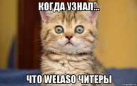 когда узнал... что welaso читеры